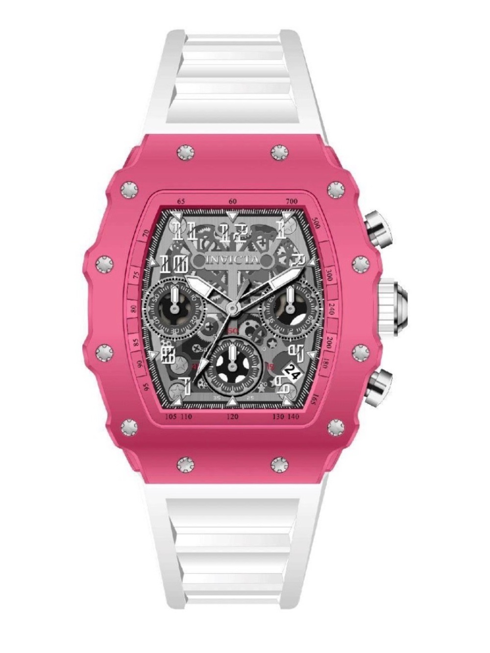 Invicta Racing Valxor Unisex Watch - 40 mm, White & Pink